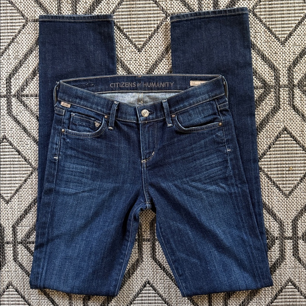 Citizens Of Humanity Low Rise No Distress Dark Wash Straight Leg Jeans Size 26 - Picture 3 of 10